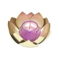 Purpurinė lotoso formos žvakidė, Lotus Light Holder Purple, Isha Life beige