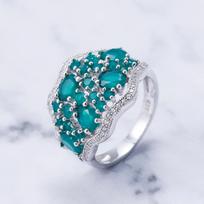 Gb 4 ,77 ct natūralaus žalio agato brangakmenio vintažiniai žiedai, solidūs 925 sterlingų sidabro puikūs papuošalai moterims Elegantiška dovana 8 blue