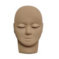 Convenient Head Form Model with Removable Eyelids Soft Rubber Train brown