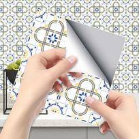 White Plaid Tile Sticker  Kitchen Backsplash Oil-proof Bathroom Waterproof Home Decor Wall Decals Peel Stick Art Mural 20*20cm*6Pcs