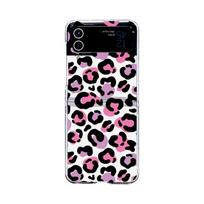 For Samsung Galaxy Z Flip 4 3 Case Leopard Print Pattern Painted Transparent Folding Shockproof Clear Pc Hard Cover Accessories For Galaxy Z Flip 3 leopardo rašto spalva