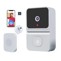 Dviejų krypčių belaidis apsauginis durų skambutis belaidis domofonas durų skambutis namų apsauga „WiFi Smart Video Call“ durų skambutis su kamera 1pc balta