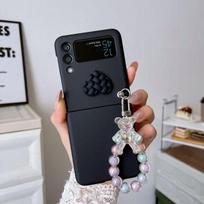 For Samsung Galaxy Z Flip 4 3 Case Ultra Thin Skin -Friendly Matte Shockproof Hard Back Cover With Cartoon Bead Bracelet Bracelet For Galaxy Z Flip 4 juoda