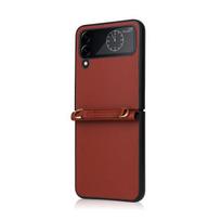 For Samsung Galaxy Z Flip 4 5g Patch Leather Conjoined Case With Crossbody Lanyard Full Protection Cover For Galaxy Z Flip 3 For Galaxy Z Flip 4 ruda