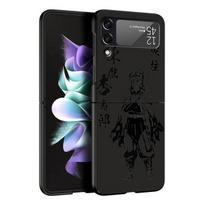 Dėklas, skirtas Samsung Galaxy Zflip3 Zflip Z Flip 3 Z Flip 4 5g Flip3 Hard PC Anime Kurama Demon Slayer Shell Smūgiams atsparių dėklų dangtelis Samsung Z Flip 5G black