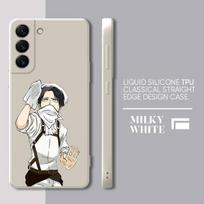 Attack On Titan Anime Phone Case For Samsung Galaxy S20 Fe S8 S10 S22 S21 5g S10e S9 Plus S23 Ultra Square Liquid Cover Samsung S20 5G white