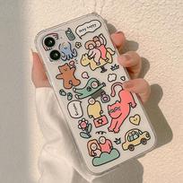 Happy Cat Human Bear Peace Flower Cute Rose Red Cover For Iphone Xr Xs Max 8 7 Plus 12 13 Promax Mini X 11 Phone Case Capa for iphone 12promax red
