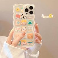 Clear Case For Iphone 14 13 12 Mini 11 Pro Xs Max X Xr 7 8 Plus Se2 Cute Cartoon Transparent Simple Shockproof Back Cover For iPhone 14 ProMax beige