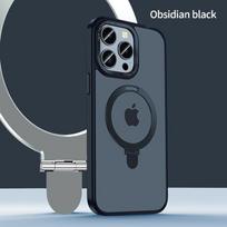 Magnetinis žiedo laikiklis, skirtas Magsafe belaidžio įkrovimo dėklui, skirtas iPhone 14 12 13 Pro Max Plus buferiui, smūgiams atsparus metalinis laikiklio dangtelis For iPhone 14 juoda