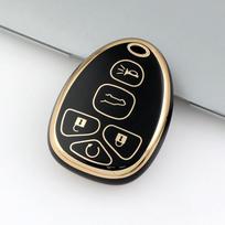 5 6 mygtukų dengtas TPU nuotolinio automobilio rakto dangtelis korpusas Cadillac Escalade Chevrolet Suburban Tahoe Traverse XL Fob juoda