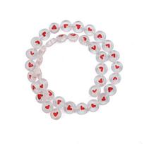 8/10mm Transparent White Red Heart Oblate Glass Liuli Beads for DIY Jewelry Making 8mm 48pcs gryna