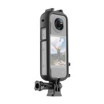 Insta360 X3 PULUZ Cold Shoe PC plastikinis apsauginis rėmas su adapterio laikikliu ir varžtu juoda