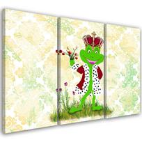 Three piece picture canvas print Frog 60x40 žalia