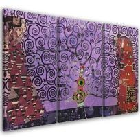 Trijų dalių paveikslo drobės spaudinys Violetinis Gyvybės medis abstraktus 60x40 violetinė