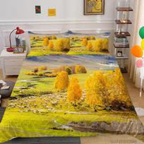 3D Forest Pattern Prabangus namų patalynės komplektas Viso dydžio antklodės užvalkalas ir pagalvės užvalkalas Kraštovaizdžio spausdinimas Plaunama ir patogi miegamojo patalynė UK Single 135x200cm