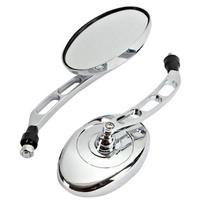 1Pair Motorcycle Rearview Mirrors  Motorbike Handlebar Side Rear View Mirror 2Pcs white