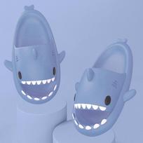 Summer Women Slippers Cute Catroon Shark Shape Slides Outdoor Home Bathroom Women Shoes Flip Flops Men Couples Sandals 36-37 gray