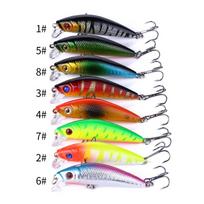 8 vnt žūklės masalas Dirbtinis Minnow žvejybos kietas masalas Jig žvejybos masalas, du kabliukai