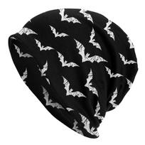 Goth 1980s Subculture Rock Romance Skullies Beanies Bats Pattern Hat Winter Warm Bonnet Hats Street Ski Cap One Size black