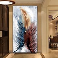 Spalvotos abstrakčios plunksnos didelės pasidaryk pats 5d deimantinis paveikslas pilnas Apvalus grąžtas mozaikos siuvinėjimo rinkiniai sienų dekoravimas 30x60CM white