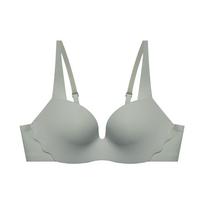Summer One-piece Thin Cup No Rims Gathered Side Milk Anti-sagging Bra 32/70AB žalia
