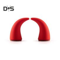 1 poros vairo velnio rago lipdukas Mažas mielas lipnus automobilių sunkvežimio visureigio prietaisų skydelis Oro ventiliacijos angų vairo 3D rago dekoras raudona