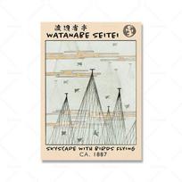 Watanabe Santo plakatas Japonijos meno paroda Grafikos muziejus Rest D É Cor Canavs tapyti berėmiai vaizdai 21cm×30cm NoFrame