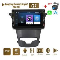 8 Inch 2 Din Android Car Radio Multimedia Video Player for SsangYong Korando 3 Actyon 2 2013-2017 With Button Knob Carplay WiFi 2+32GB 1+32GB