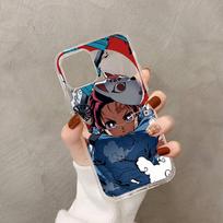 Kamado Nezuko Kimetsu no Yaiba Demon Slayer telefono dėklas, skirtas iphone 13 11 12 pro XS MAX 8 7 6 6S Plus X 5S SE 2020 XR 6plus or 6s plus gray