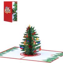 Šventinio sezono sveikinimo atvirukas 3D iššokantis Miela Kalėdų eglutė Rankų darbo ir sulankstomi sveikinimo atvirukai red
