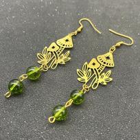 Mushroom Earrings Quartz Crystal Witchy Earrings Fairy Wanderlust Jewelry Gifts auksas