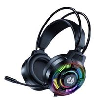 Ausinės Aktyvus triukšmą slopinantis Įtraukiantis 3D HiFi garsas su RGB kvėpuojančia šviesa laidinėmis žaidimų ausinėmis juoda