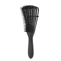 Plaukų šalinimo šepetėlis masažinis šlapių plaukų šukos Detangler plaukų šepetys 2a–4c Kinky Wavy /Garbanoti /Grautai /Šlapi /Sausi /Aliejus /Tiršti plaukai juoda