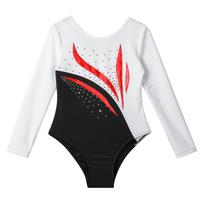 Vaikams Mergaitėms Stilingi triko apvalia iškirpte Blizgus Kalnų krištolinis kombinezonas Gimnastika Čiuožimas Bodas 13-14 Years balta