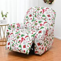 Christmas Gift Recliner Sofa Cover Non Slip Armchair Covers Stretch Spandex Lazy Boy Chair Slipcovers Xmas Decor 1 Seat Sofa Cover gray