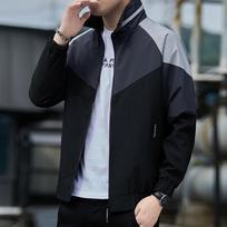Men's Spring and Fall Stand-up Collar Jacket Light Windproof Jacket 5XL juoda