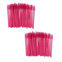 100 vienkartinių tušo šepetėlių aplikatorių makiažo šepetėliai šepetėliai rožiniai pink