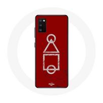 Coque pour samsung galaxy S20 plus Squid Game logo symboles cercle carre triangle Fond Rouge