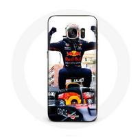 Coque pour Samsung Galaxy S6 edge Formule 1 Max Verstappen Pilote automobile F1 noir rouge et jaune