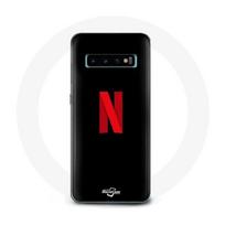 Coque pour Samsung Galaxy s10 plus Netflix Logo rouge fond noir juoda