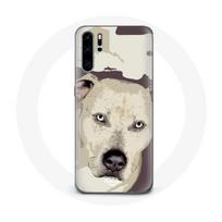 Coque pour Huawei P30 pro Chien de Pitbull Blanc balta