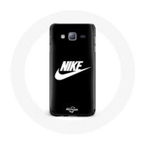 Coque pour Samsung Galaxy J7 Nike Logo blanc fond Noir