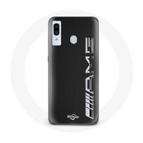 Coque pour samsung galaxy A40 Amg Logo Carbone Texture juoda