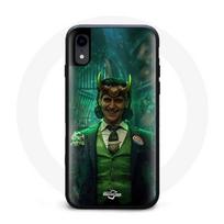Coque pour Iphone XR Loki Thor Ragnarok avec Casque Fanart vert et noir juoda