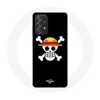 Coque pour Samsung Galaxy A52 One Piece Manga Tete de Mort Fond Noir