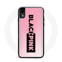 Dėklas iPhone X Blackpink K-pop grupės Logotipas Juodas Rožinis Fonas Rožinis