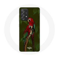 Coque pour Samsung Galaxy A52 Pionus Perroquet Rouge raudona