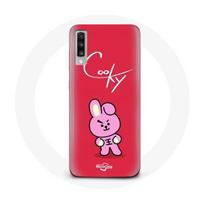 Coque pour Samsung Galaxy A70 BTS Bangtan Garçons BT21 Cooky Fond Rouge