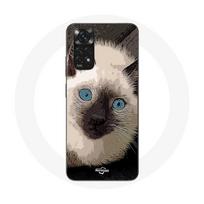 Coque pour Xiaomi Redmi Note 11S Chat Siamois Noir et blanc aux Yeux Bleus