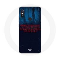 Coque pour Xiaomi Redmi Note 5 Pro Stranger Things logo Fond Bleu de la saison 2 mėlyna